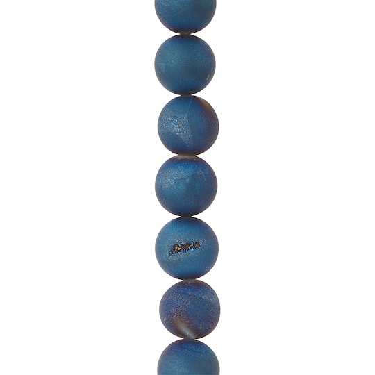 12 Pack: Blue Druzy Agate Stone Beads, 10mm by Bead Landing™